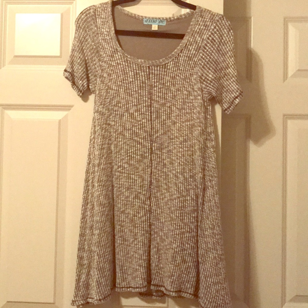 Jersey ribbed swing dress